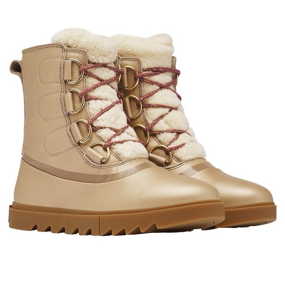 Sorel Joan of Arctic Next Lite Lux Shearling Boot in Gold Fungi Size 7 ✨ - Picture 3 of 11